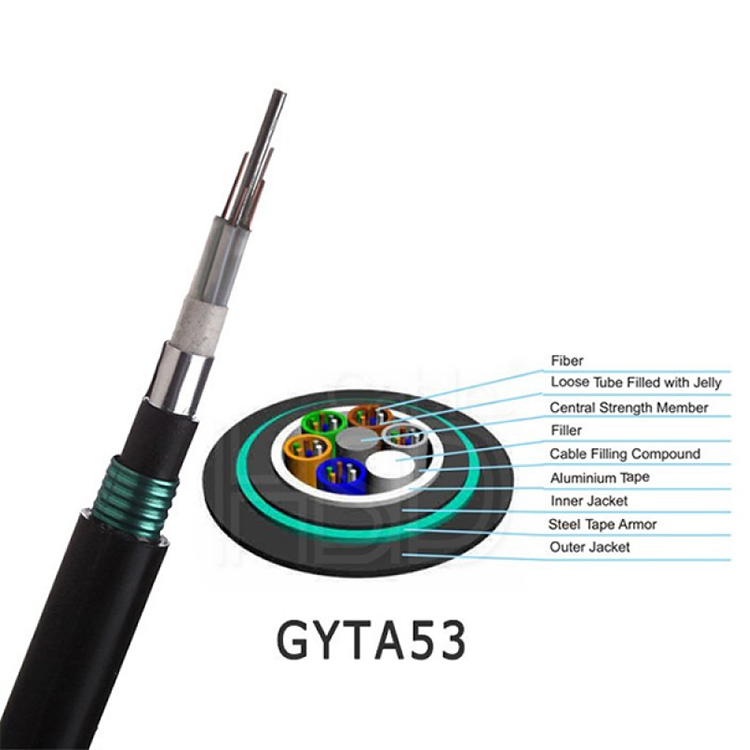 4 6 8 12 16 18 24 36 48 72 Core Fiber Optic Cable GYTA53