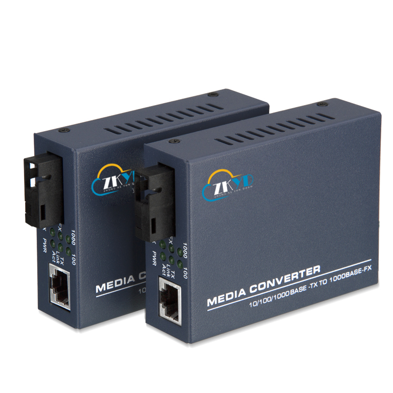 10/100/1000M 1 Fiber Port +1 RJ45 Port Fiber Media Converter