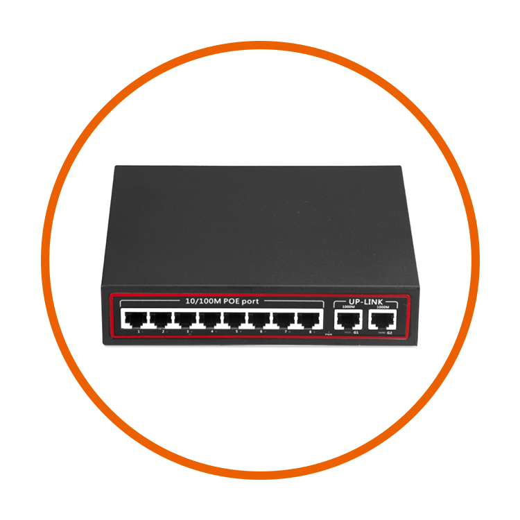 8 Port 10/100M POE With 2 Port 1000M Network