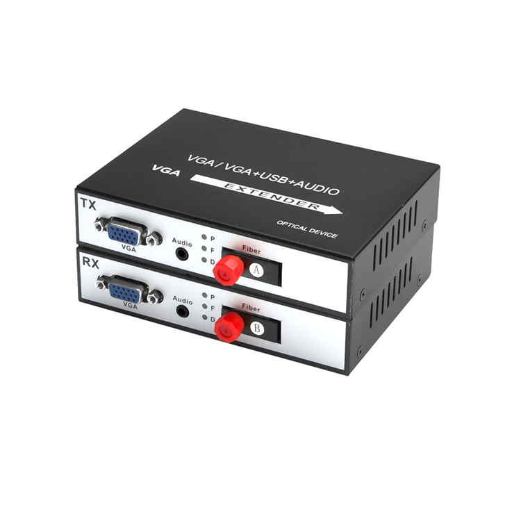 VGA Optical Converter +RS232 Video Converter + 1 Channel Stereo Audio