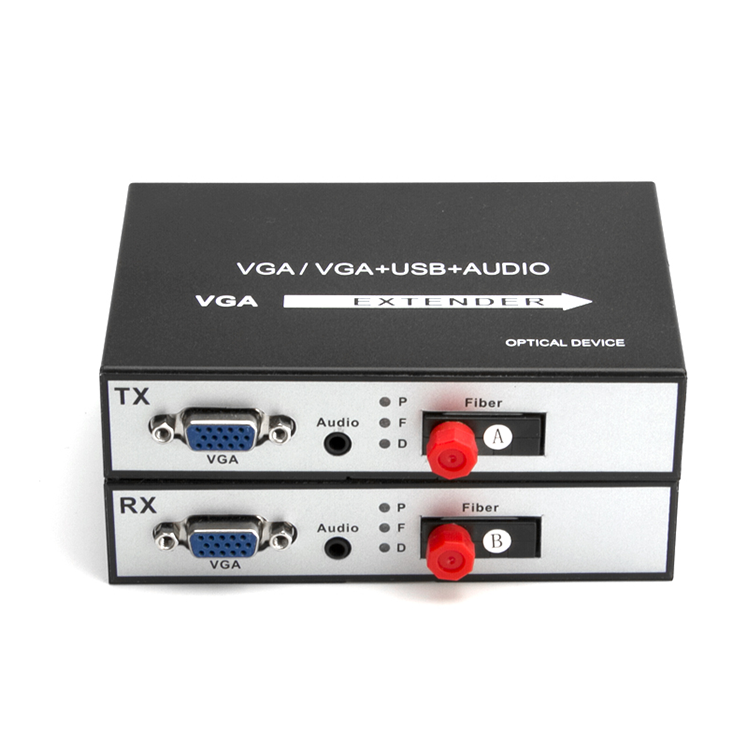 VGA Optical Converter +RS232 Video Converter + 1 Channel Stereo Audio