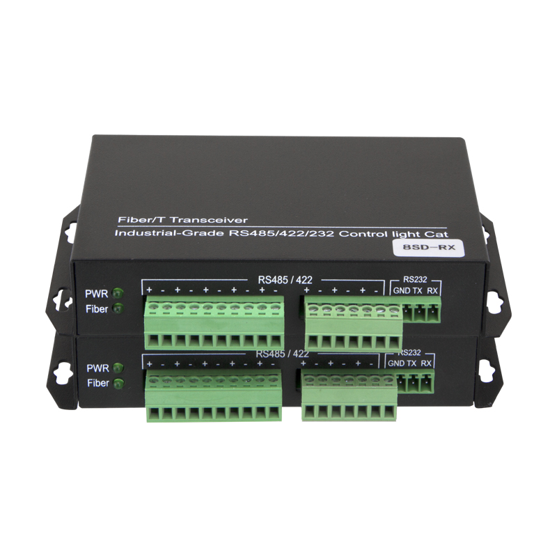 8 Channel RS485 Bidirectional Data to Fiber Optical Converter